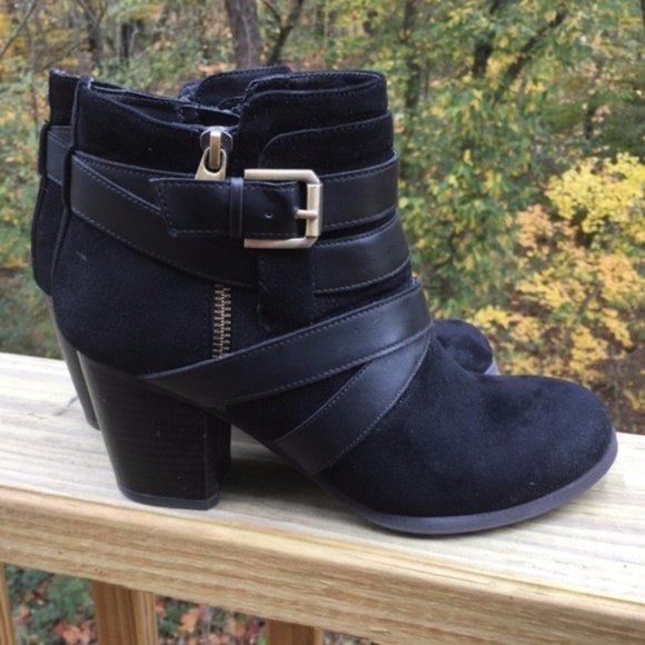 Fergalicious Shoes - Fergalicious Black Heeled Strappy Buckle Booties